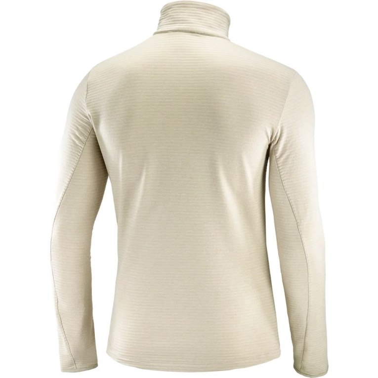 Cream Salomon Outline Half Zip Men's Sweatshirt | IE MN7520